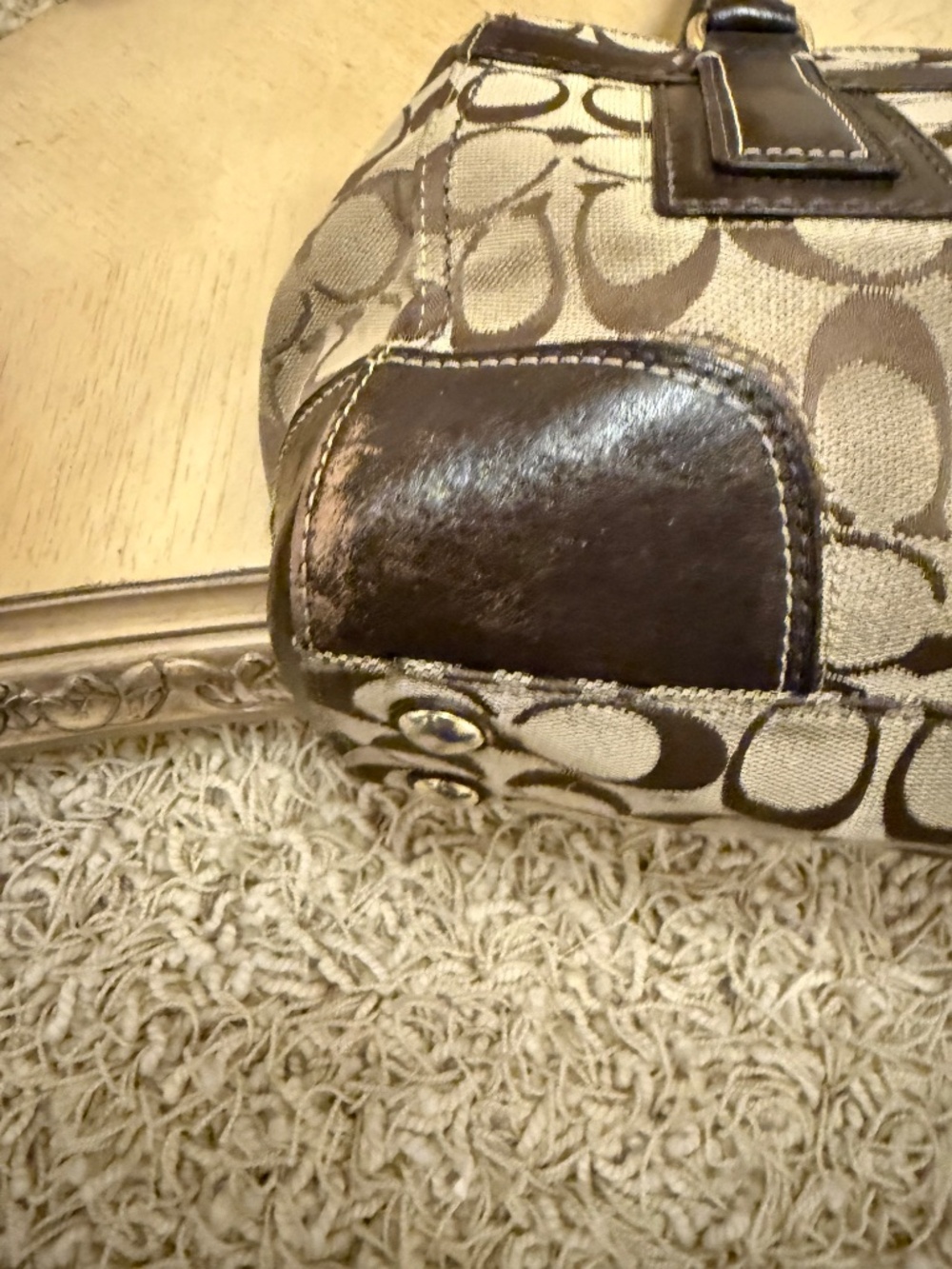 Coach Hampton Signature C Tan/Brown Canvas Carryall Satchel 11062 Y2K - Picture 14 of 16